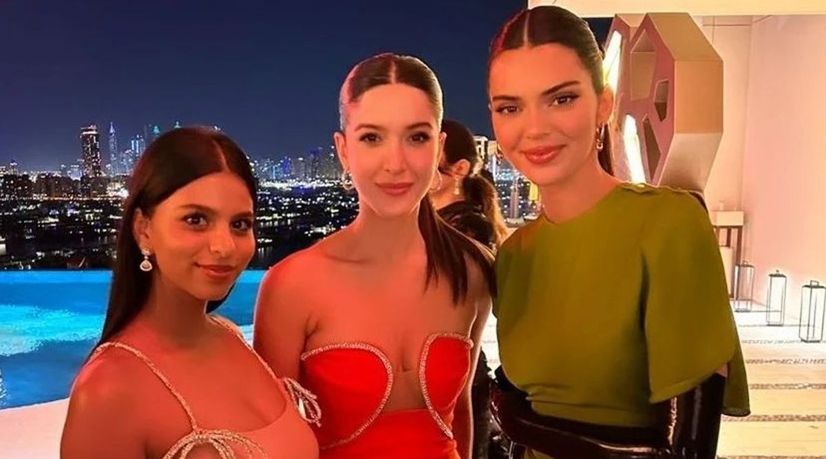 Suhana Khan, Shanaya Kapoor, in pink mini and red midi dresses, look RAVISHING at a party, along with Kendall Jenner;See pics