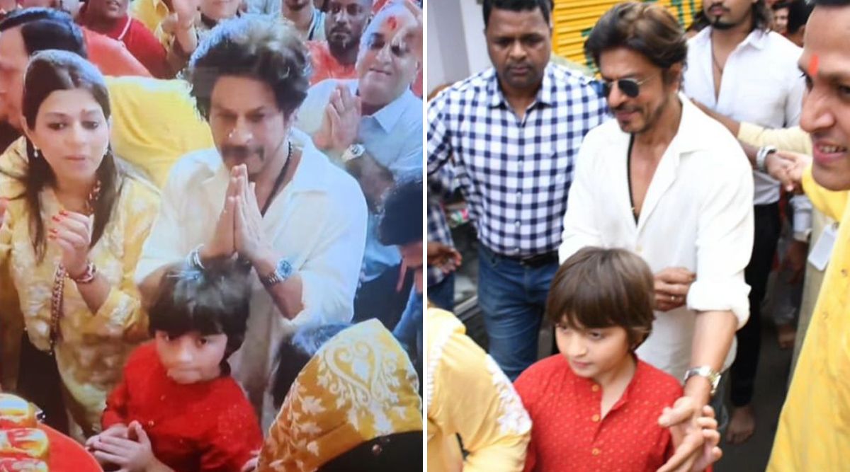 Ganesh Chaturthi 2023: Shah Rukh Khan Visits Lalbaugcha Raja With Son Abram For Blessings After His Megahit! (View Post)