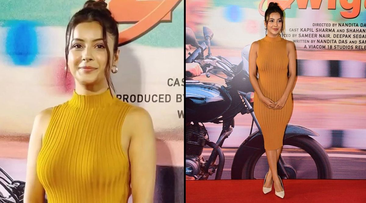 Wow! Shehnaaz Gill Looks STUNNING As She Flaunts Her Curves In A Mustard Colored Body Hugging Dress (View Pics)