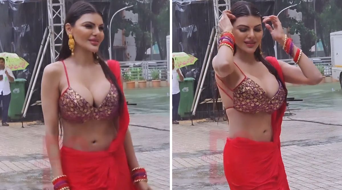 So HOT! Sherlyn Chopra Raises OOMPH In A PLUNGING CLEVEAGE Blouse Paired With Nine Yards Of Grace; Check Out Her DROOL WORTHY Clips! (Watch Videos)