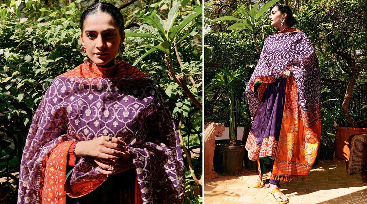 Sonam Kapoor ticks the right winter fashion notes wearing this deep purple Anarkali by Gaurang Shah; Check out!