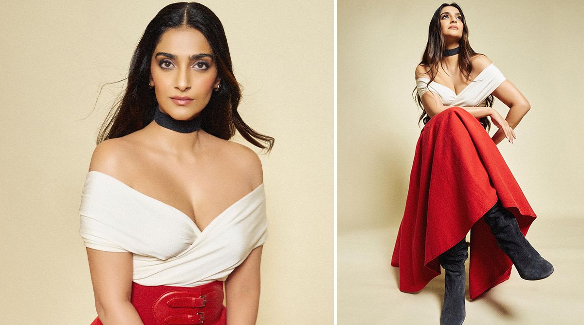 Ooh La La! Sonam Kapoor Sets The Fashion World On Fire With Her Sizzling Red Skirt, White Bodysuit, And Killer Black Boots! (View Post)