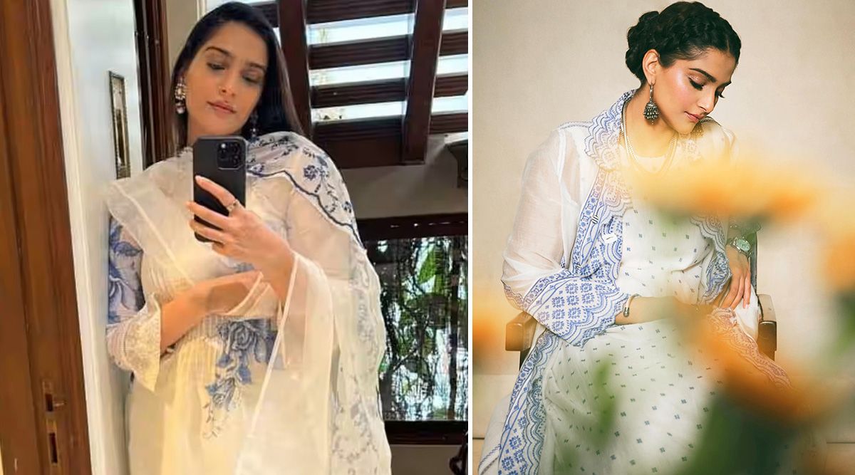 Sonam Kapoor defines beauty as ‘less is more’; Check out her pictures in a blue and white kurta set!