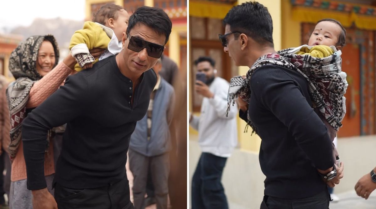 Sonu Sood Turns 'Babysitter' As He Gives Piggyback Ride To Baby In Kaza! (Watch Video) 