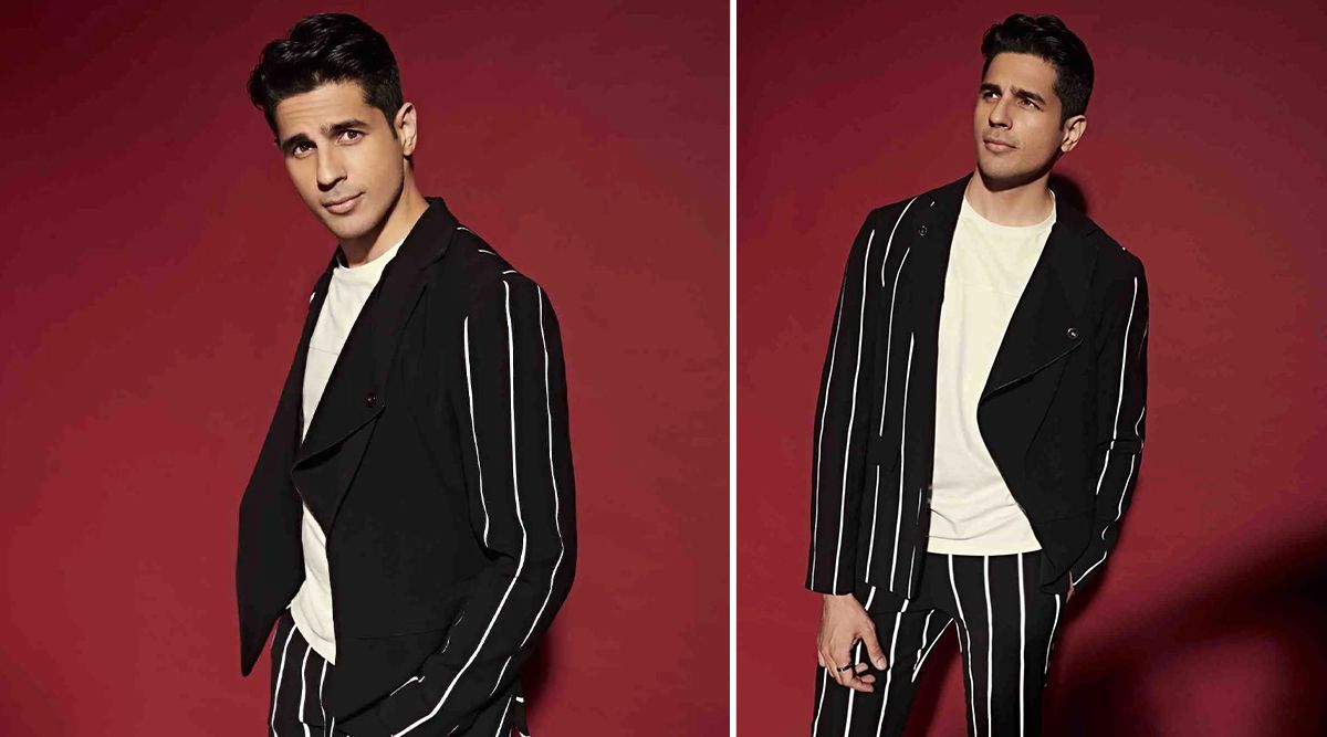 Sidharth Malhotra redefines class and style in his latest pictures wearing a black striped pantsuit