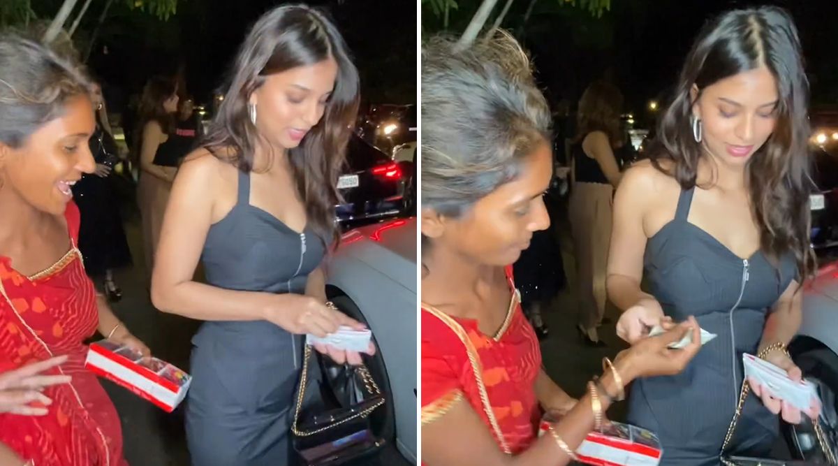 Wow! Suhana Khan's HEARTFELT Gesture Of Helping The Needy Amidst A Crowd Before Entering Her Car Is The SWEETEST THING On The Internet Today! (Watch Video)