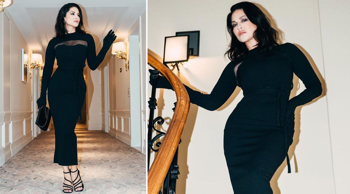 Sunny Leone RAISES Temperatures By Serving Black Dress Like A Pro!