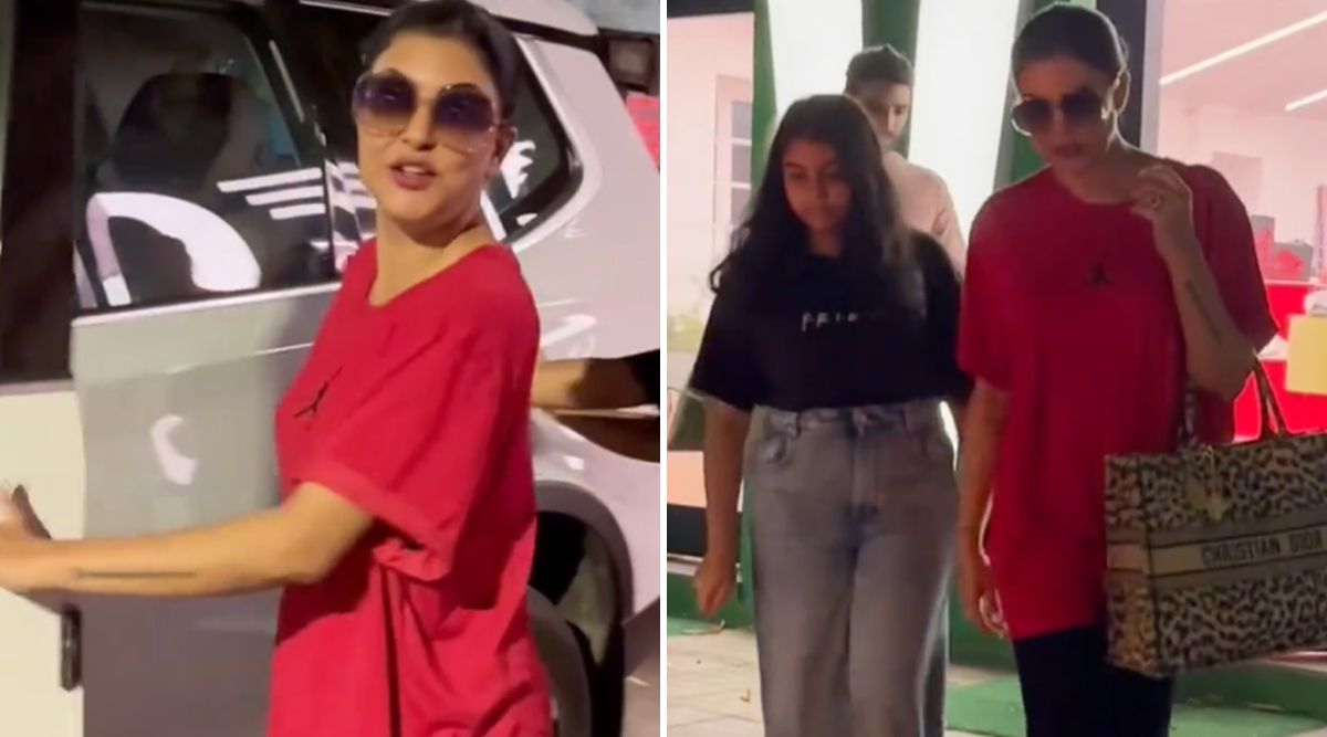 Sushmita Sen And Daughter Alisah Along With Rohman Shawl Spotted Together; Netizens AreUpset Over Plastic Bottle Fallen From Car (Watch Video)