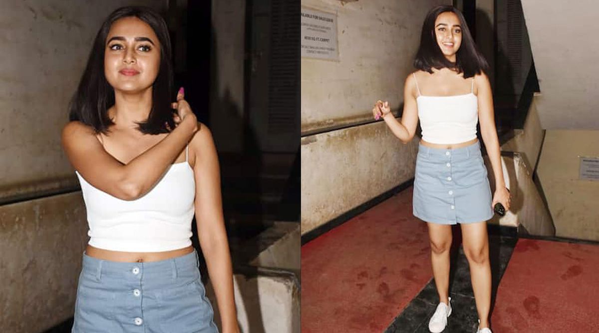 Tejasswi Prakash was captured in the city wearing a mini skirt and cami top