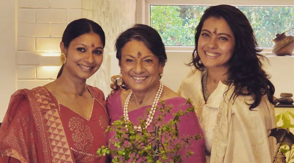 With Tanuja and Tanishaa Mukerji, Kajol poses in an ethnic attire while sharing family photos. ‘When the clan has gathered the house'