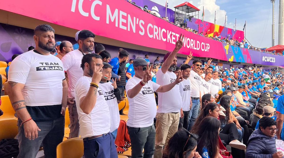 Tejas: Kangan Ranaut Starrer Fans Aka Tejas Team Unite To Roar For The Men In Blue At India Vs New Zealand ICC Men's Cricket World Cup Match! (View Pics)