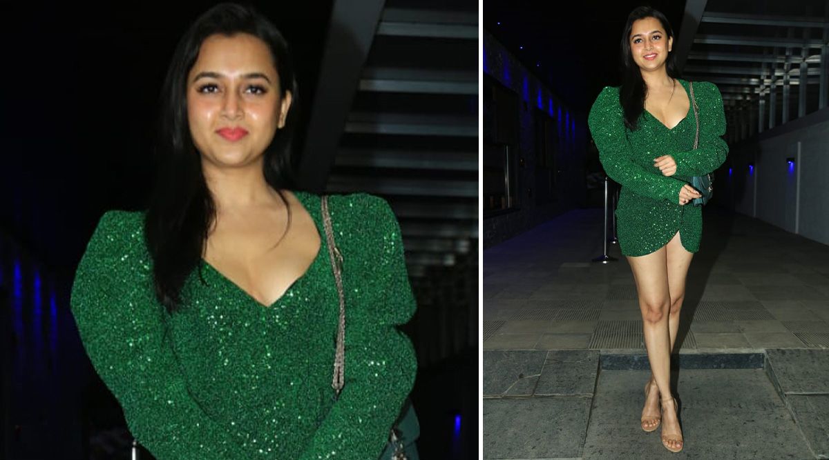 Tejasswi Prakash opts for a BLINGY look in a green shimmery mini dress with puffed sleeves; Check out her pictures!