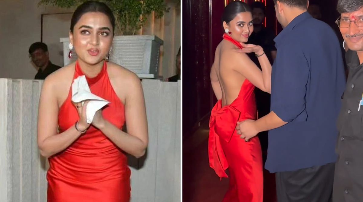 Happy Birthday Tejasswi Prakash: Actress Stuns in Red Backless Dress, Sets Social Media Abuzz with Viral Party Pictures (Watch Video)