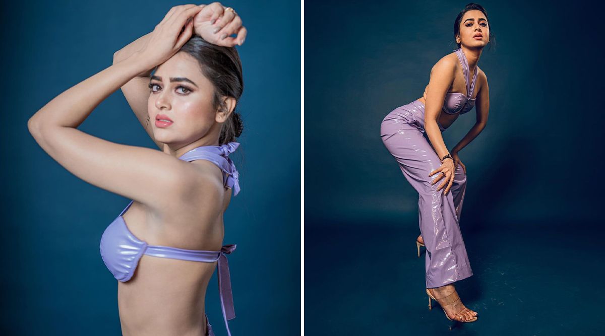 Tejasswi Prakash Looks BREATHTAKING As She Sets A New Standard Of Being All Things SEXY In A Rexine Lilac Co-Ord Set! (View Pics)