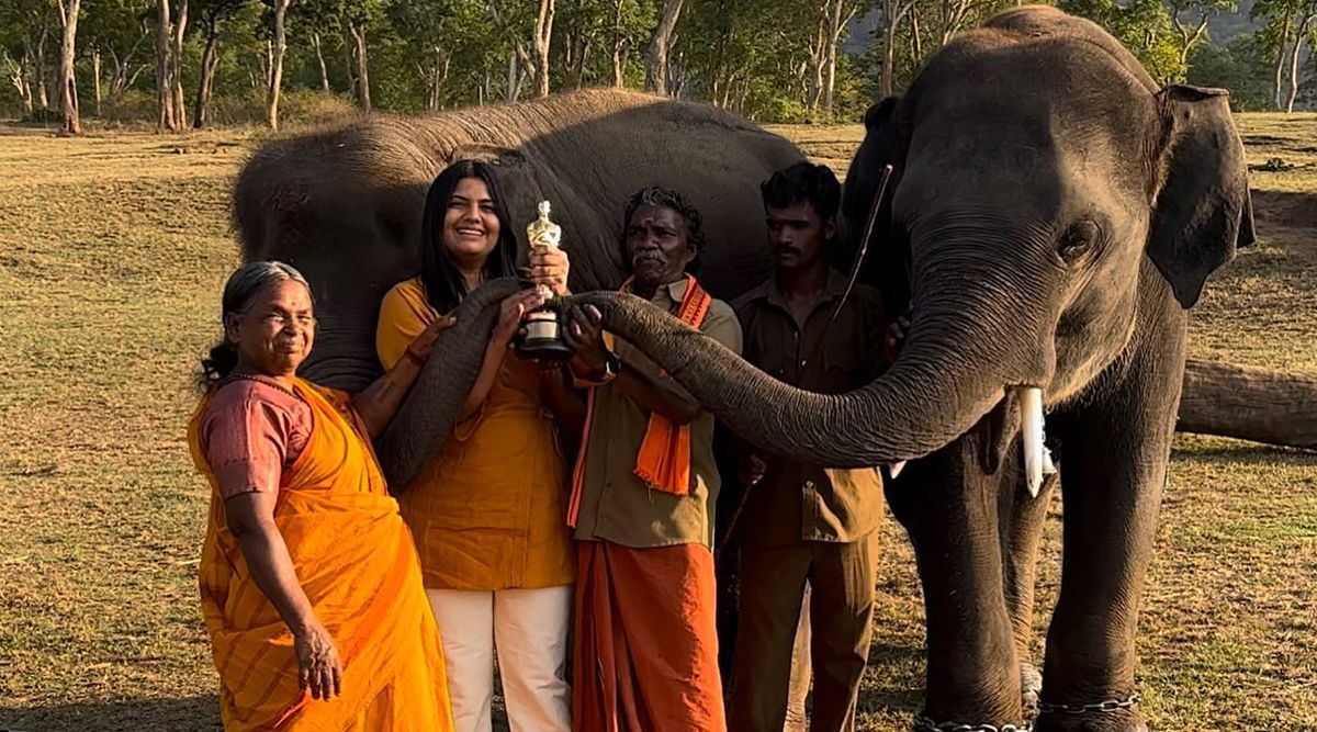 The Elephant Whisperers: Bomman, Bellie, And Their Elephants Raghu & Bommi Posing With Oscar Trophy Is The Cutest Thing You’ll See Today