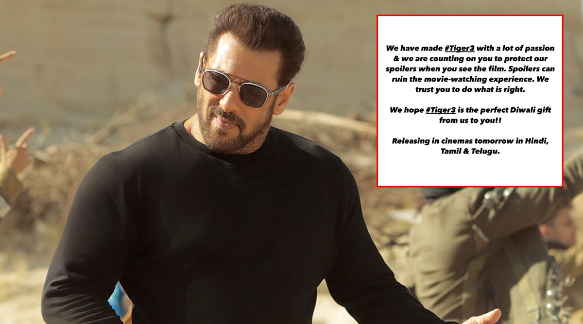 Salman Khan Makes Special Request To Fans Ahead Of Tiger 3 Release!