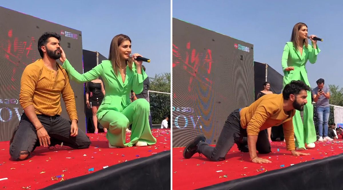 Varun Dhawan and Kriti Sanon spread ‘Bhediya’ madness in Indore, dance with school kids; Check out!