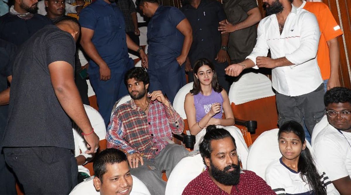 Vijay and Ananya take a seat in the audience to watch ‘Liger’ in a Hyderabad theatre