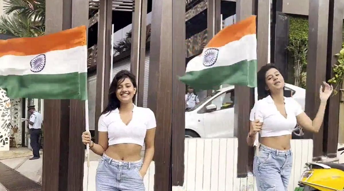Lock Upp fame Anjali Arora faces criticism for holding the tricolor wearing a crop top