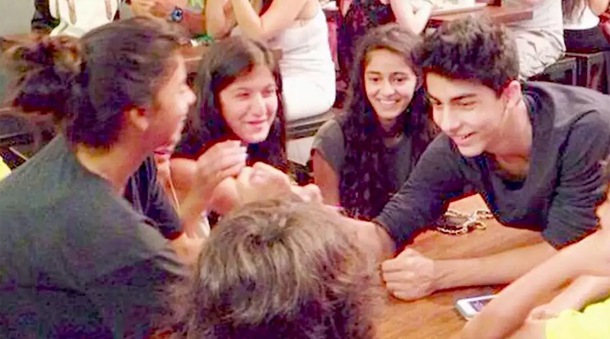 Suhana Khan and Aryan Khan participate in arm wrestling in an unseen pic shared by Ananya Panday