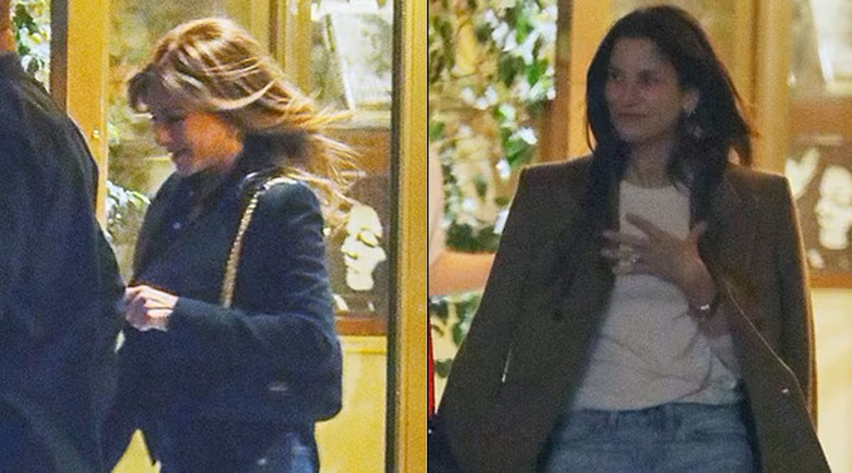 Jennifer Aniston and Courteney Cox, co-stars on Friends, reconnect for supper at Tower Bar in West Hollywood
