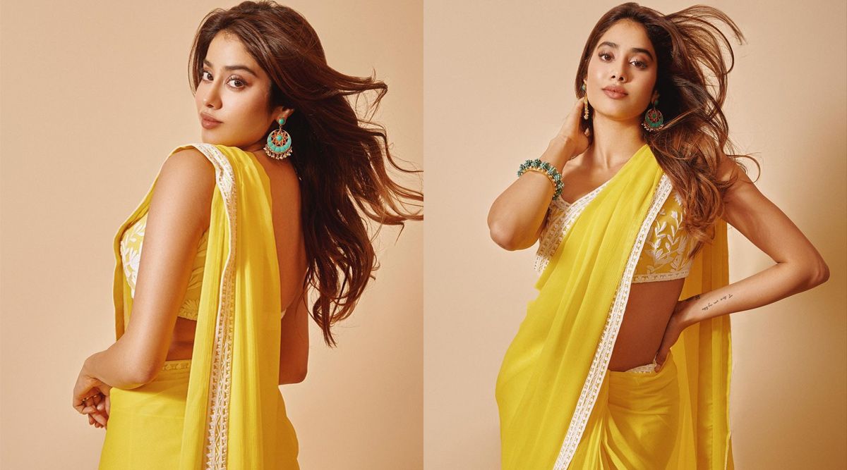 Janhvi Kapoor looks like a ray of sunshine in a sunset yellow Manish Malhotra saree