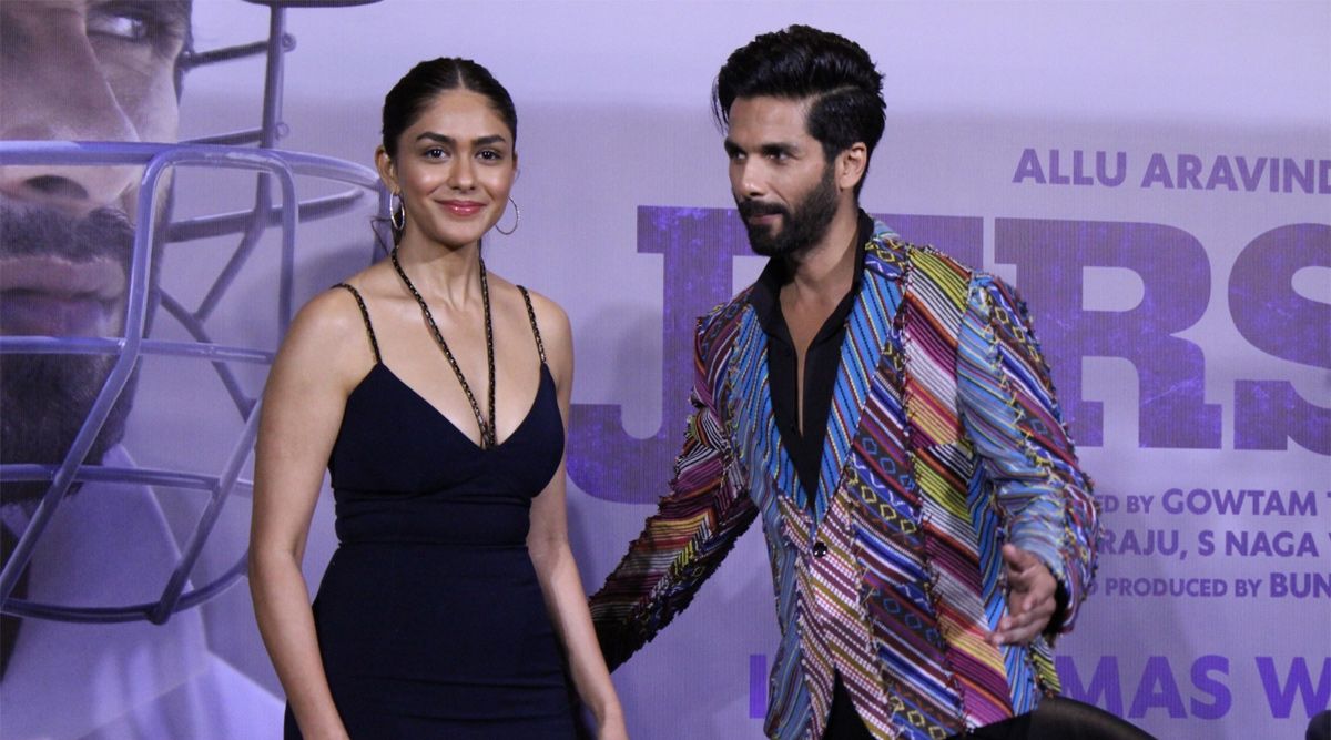 Shahid and Mrunal at the trailer launch of Jersey