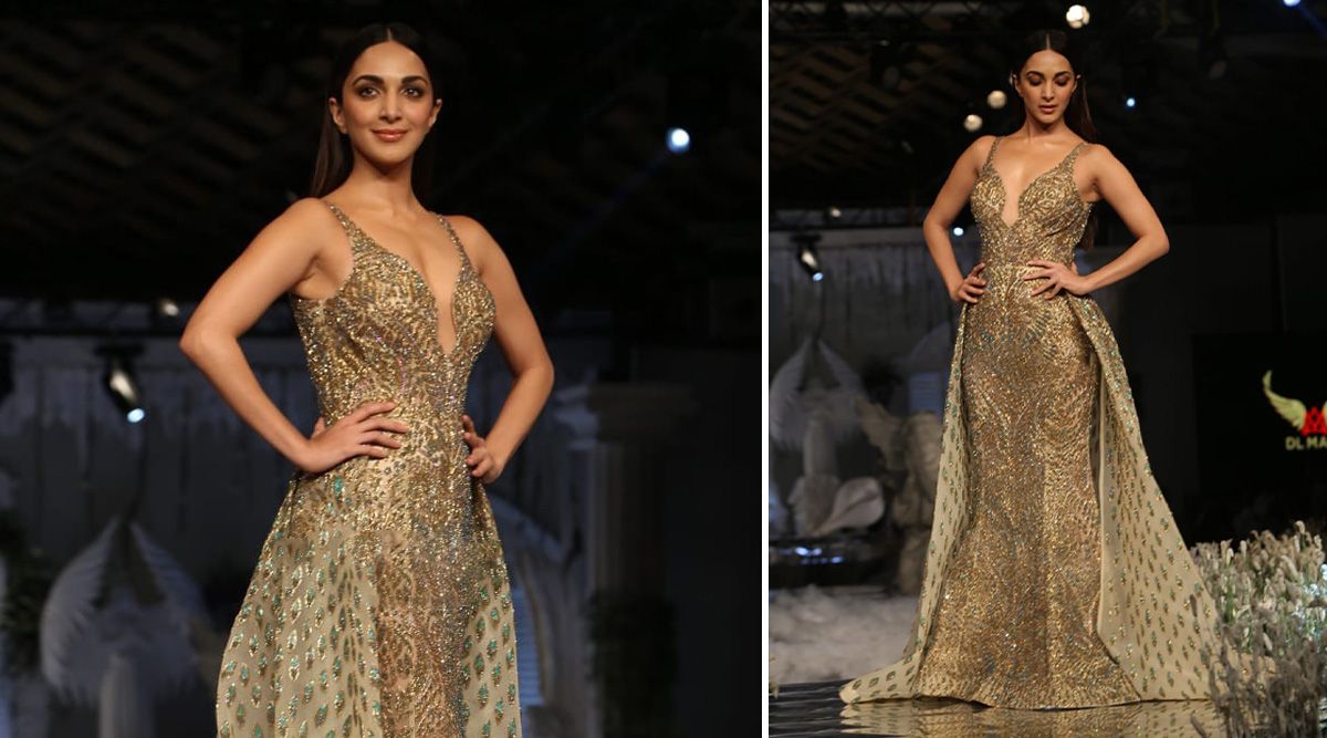 Kiara Advani walks down the ramp in a golden outfit and stuns everyone with her looks