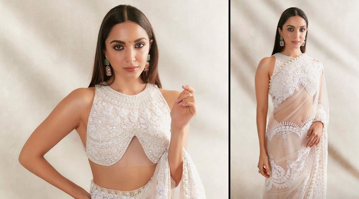 Kiara Advani looks absolutely surreal in a white saree paired with an infinity blouse