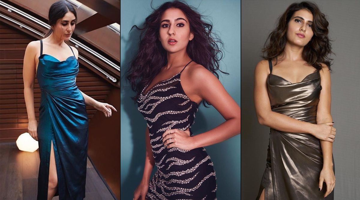 Cowl Neckline Dresses: Kareena Kapoor, Sara Ali Khan, or Fatima Sheikh, who looks more stunning?