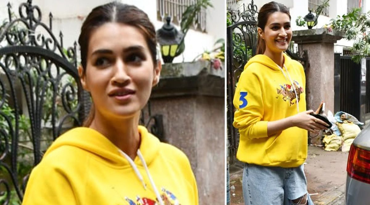 Kriti Sanon spreading cool and happy vibes in this Ralph Lauren yellow hoodie