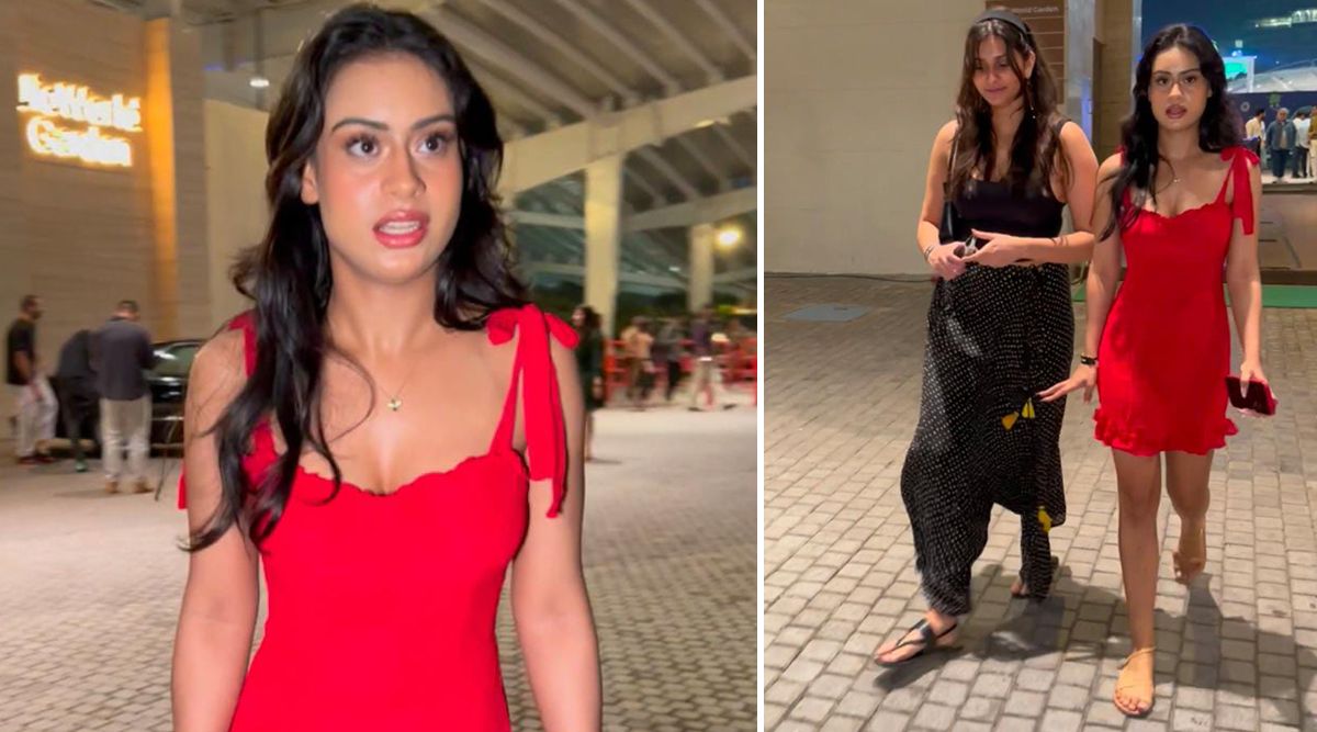 Nysa Devgn looks drop-dead gorgeous in the red dress and teams with Mahikaa Rampal for a fun outing; PICS within!