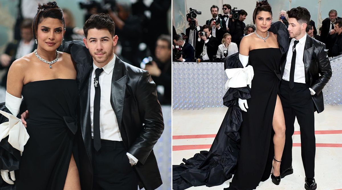 MET Gala 2023: Fans Remark That Priyanka Chopra and Nick Jonas Are 'Too Hot To Handle' As They Twin In Black! (View Pics)
