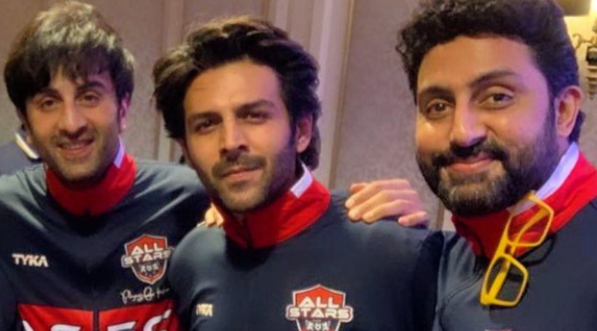 Abhishek Bachchan, Ranbir Kapoor & Kartik Aryan get clicked ahead of football match in Dubai