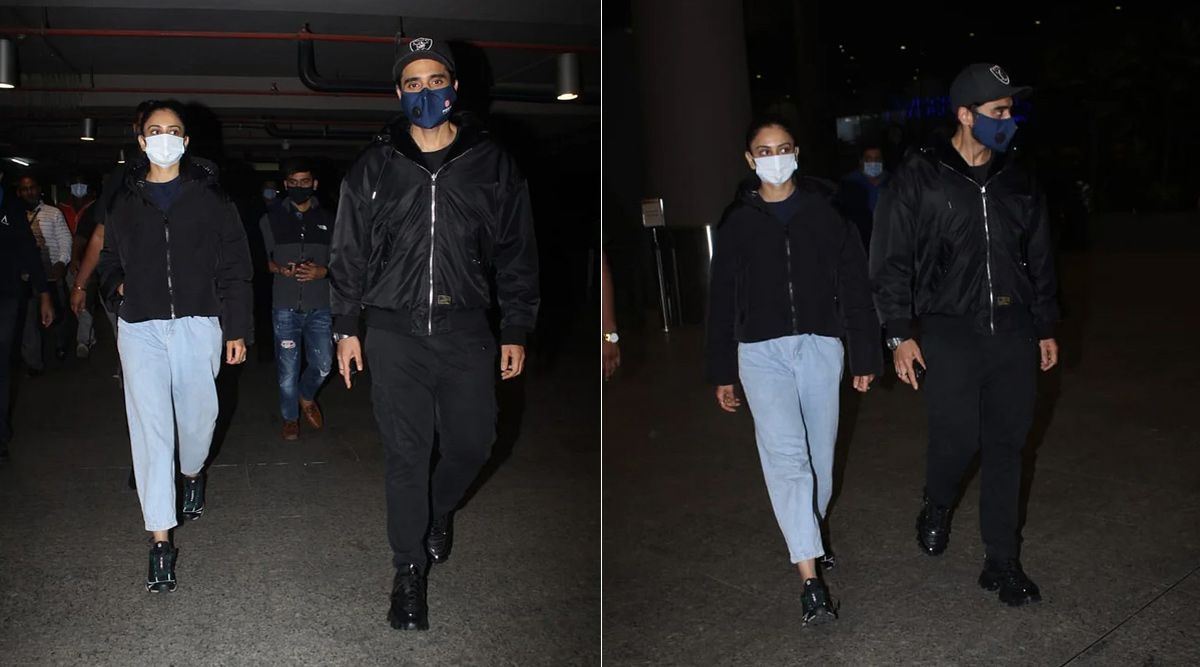 Rakul Preet Singh and Jackky Bhagnani spotted at airport as they return from New Year vacation