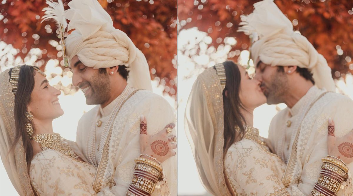 Ranbir Kapoor goes down on one knee for his lady love Alia Bhatt during the Varmala ceremony