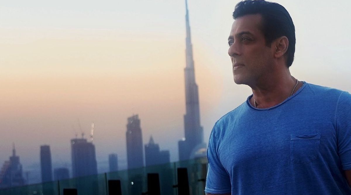 Salman Khan is amazed by the beauty of the Burj Khalifa as he poses in front of it