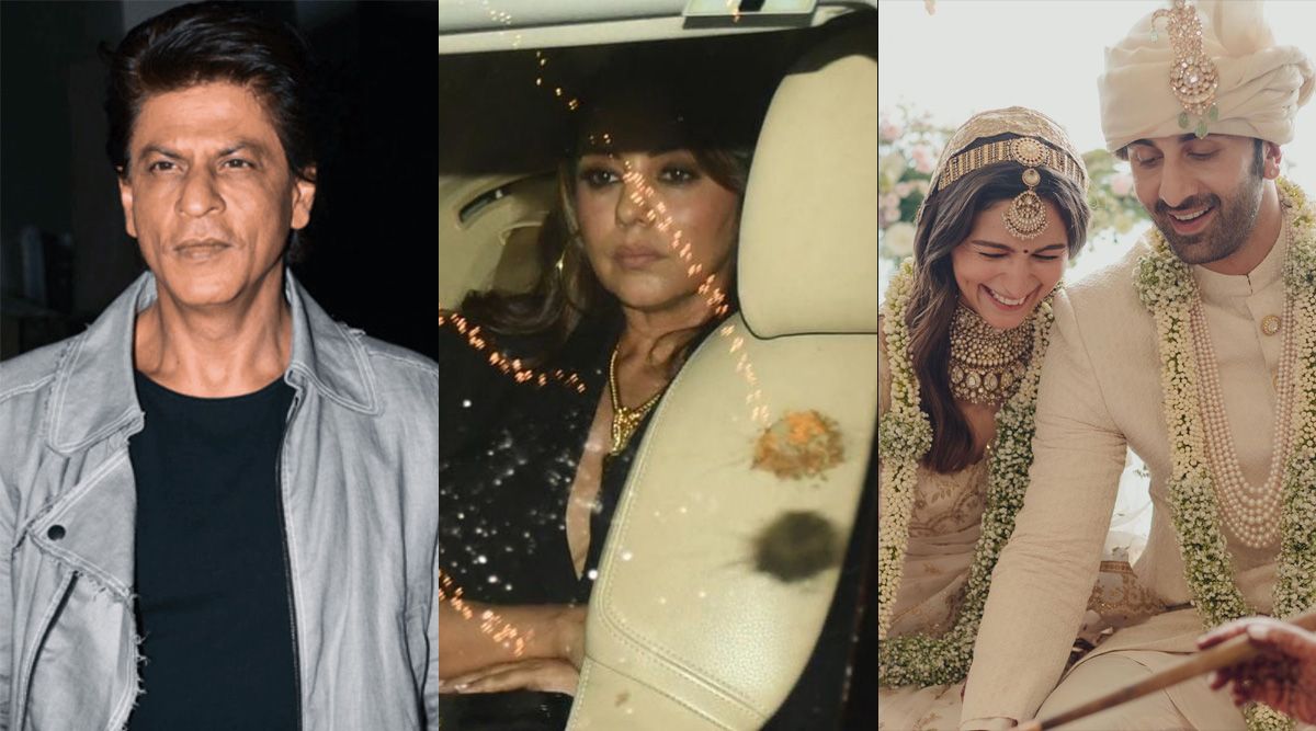 Shah Rukh Khan and Gauri arrive at Vastu separately for the wedding reception of Ranbir Kapoor and Alia Bhatt