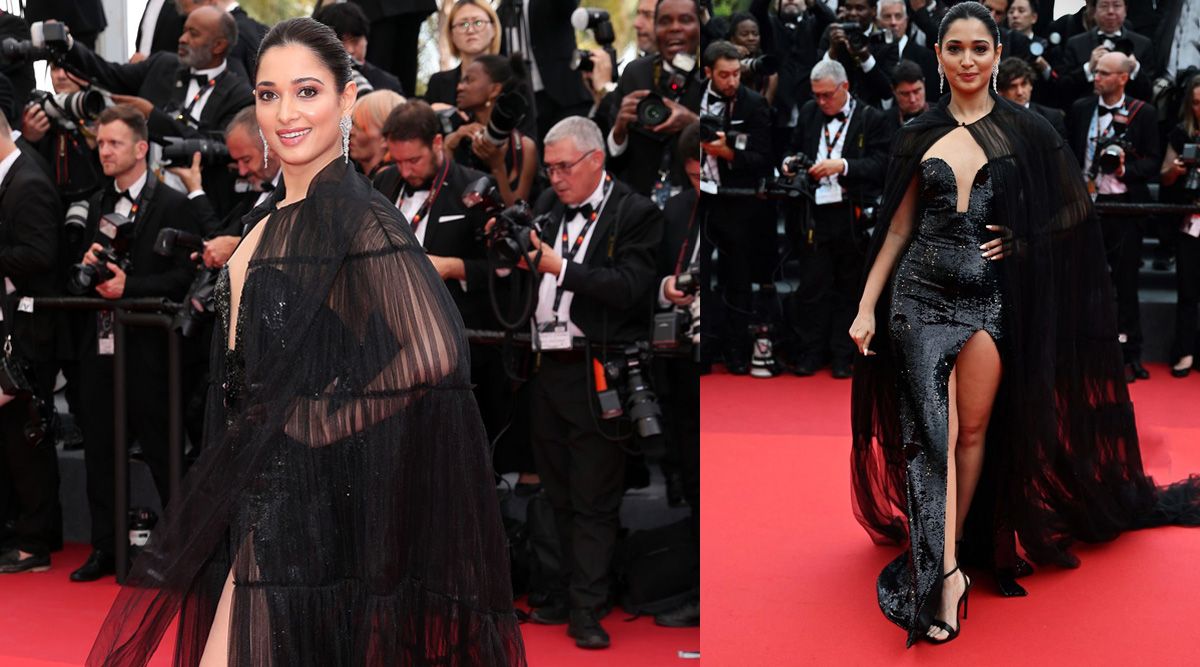 Tamannaah looks phenomenal in a black shimmery gown on Day 2 of Cannes Film Festival - see photos