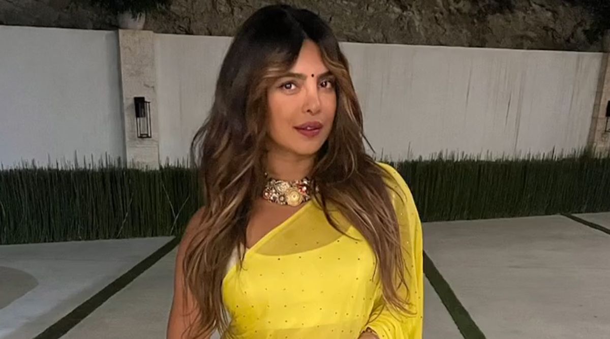 With her gorgeous appearance in a sheer yellow saree, Priyanka Chopra portrays the ideal desi girl