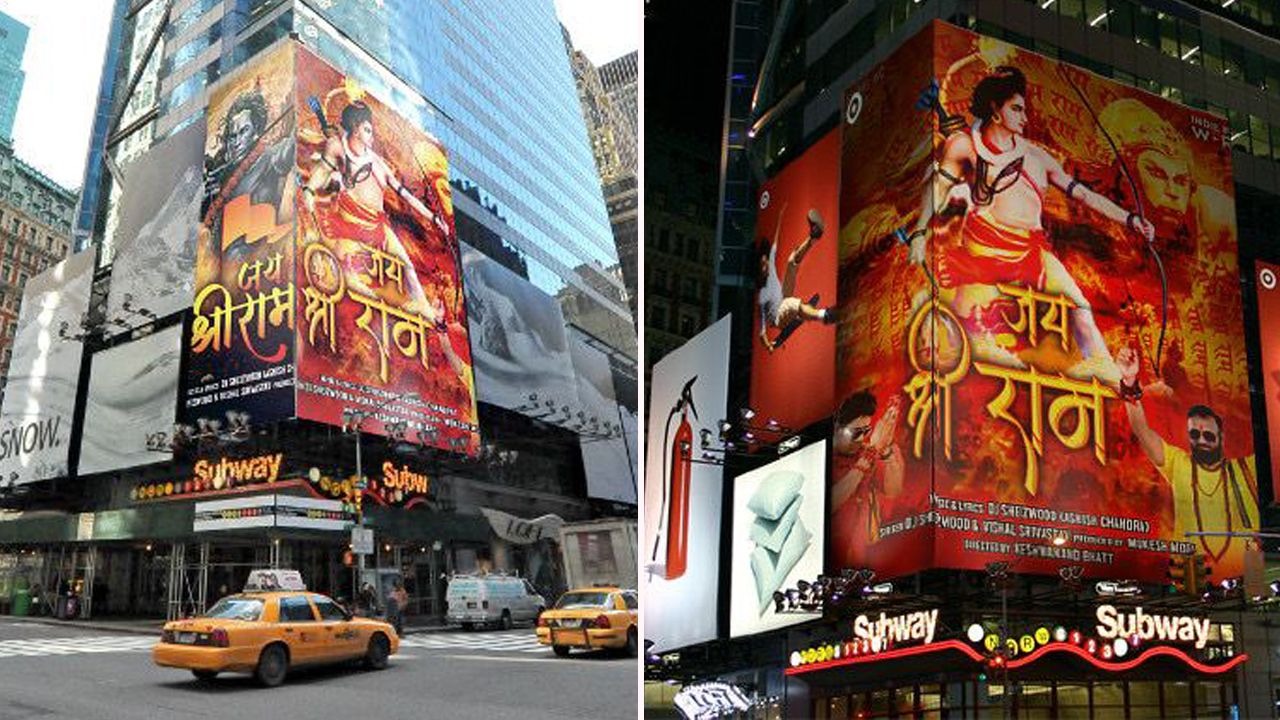 "Jai Shri Ram” becomes the first ever devotional song to feature on New York’s Times Square