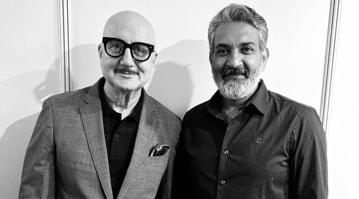 Anupam Kher meets S.S. Rajamouli and reviews RRR