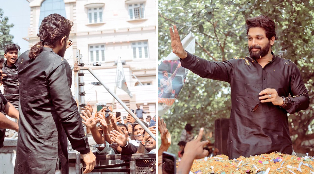 Allu Arjun Received A Grand Welcome From The Fans To Bring Home The Prestigious National Award! (Watch Video)