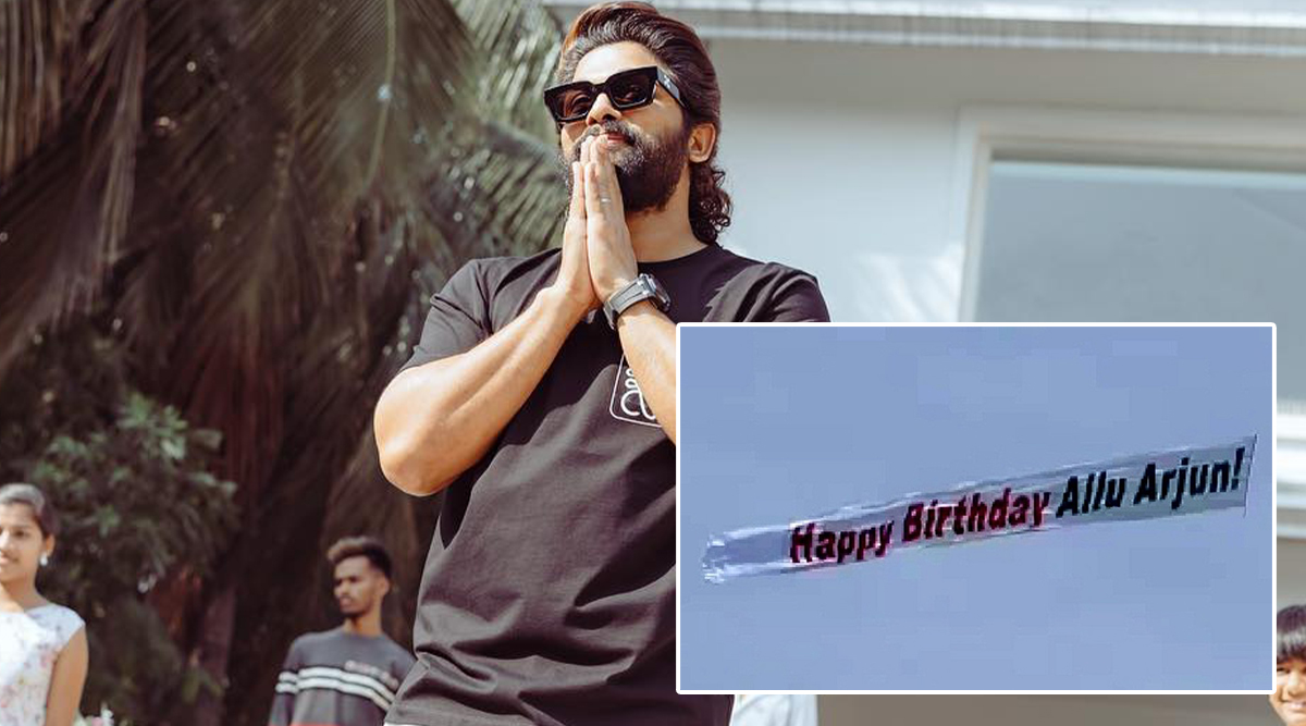 Allu Arjun Birthday Celebrated In USA With A Banner Flagging Of On An Aeroplane!