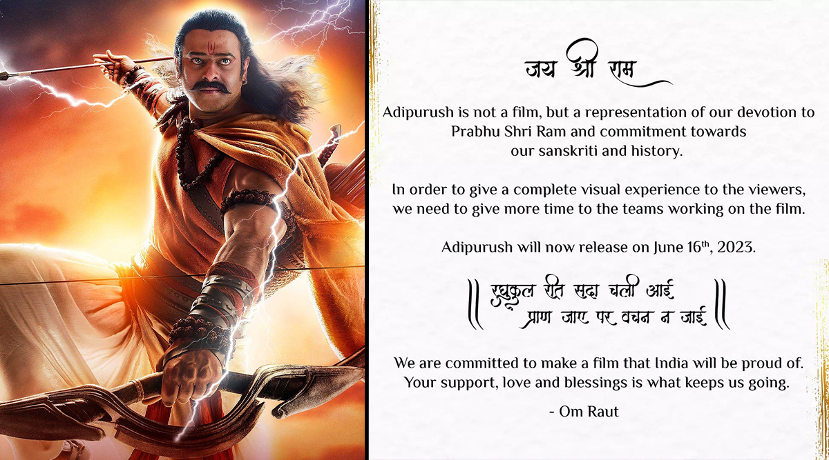 Adipurush release date pushed: The real cause for the delay in the Prabhas-Kriti Sanon starred movie revealed