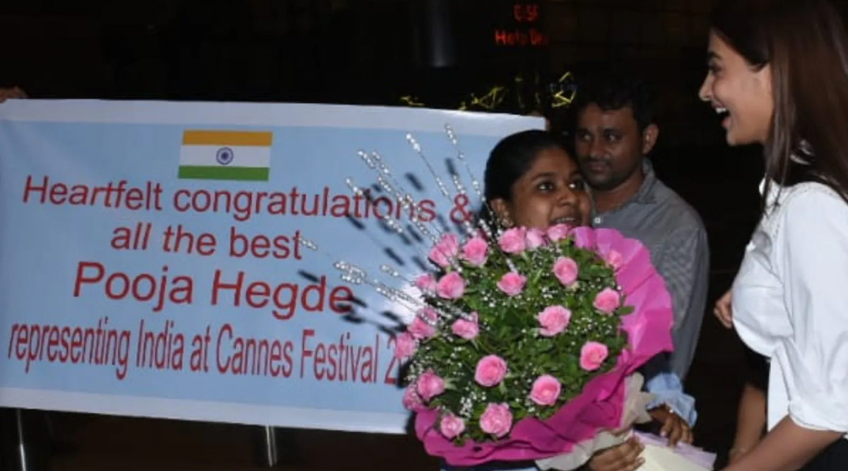 Cannes 2022: Pooja Hegde makes a grand entry at the airport; fans welcome her in a unique way