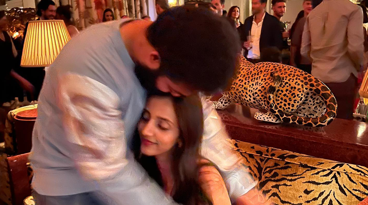 PHOTO: The cutest thing we witnessed today was Jr NTR cuddling his wife Lakshmi Pranathi at a celebration