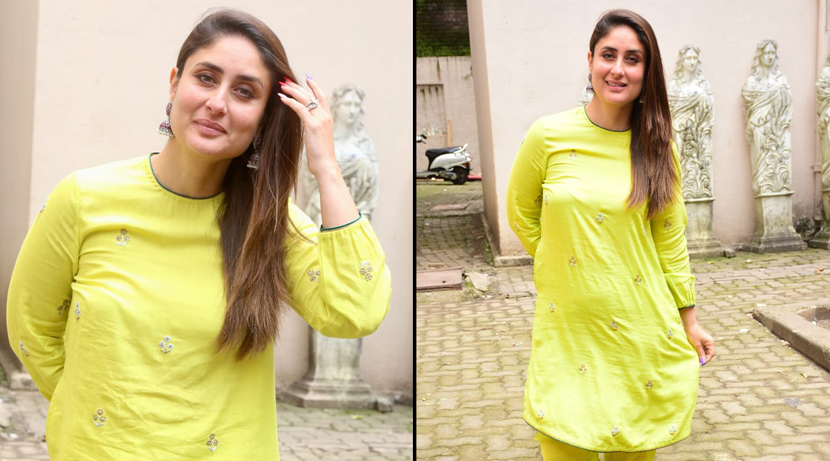 Kareena Kapoor looks vibrant as she serves desi look in a neon kurta set