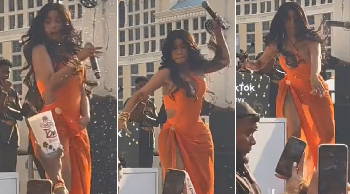 Controversy! Singer Cardi B THROWS Mike From Stage As Fans Threw Drinks On Her (Watch Video)