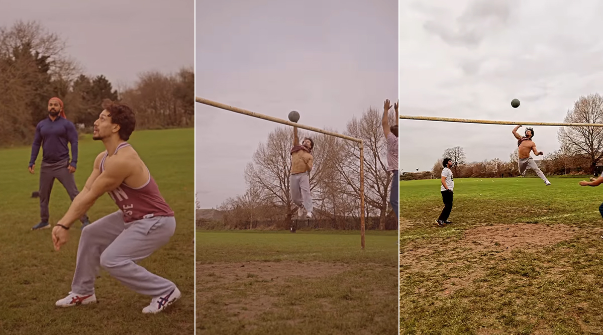 Tiger Shroff sets the temperature soaring as he flaunts his sculpted body while playing volleyball